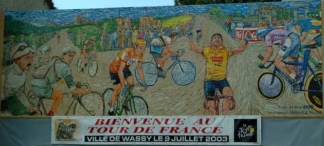 Fresque en l'honneur du centenaire du Tour de France