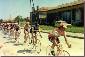 Le peloton en pleine action