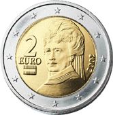 Face autichienne de 2 euros