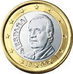 Face espagnole de 1 euro