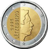 Face luxembourgeoise de 2 euros