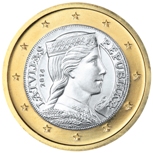 1 euro face Lettone