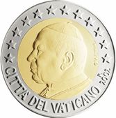 Face du Vativan de 2 euros