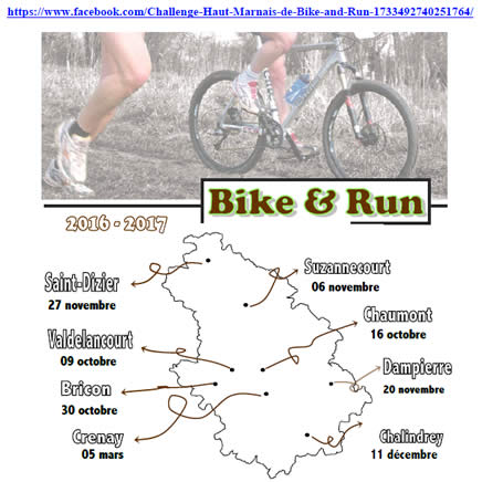 Inscription au chalenge Bike & Run 2016-2017
