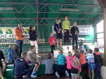 Le podium du 1000 m, ambiance...