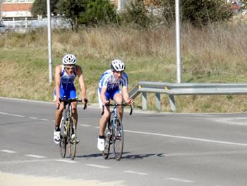 Pour le dernier jour, nous avons effectu un duathlon avec des rafales de vent  plus de 80 km/h, d'ailleurs Simon a chut