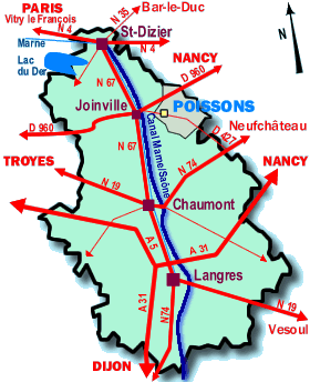 Carte de la Haute-Marne - Canton de Poissons